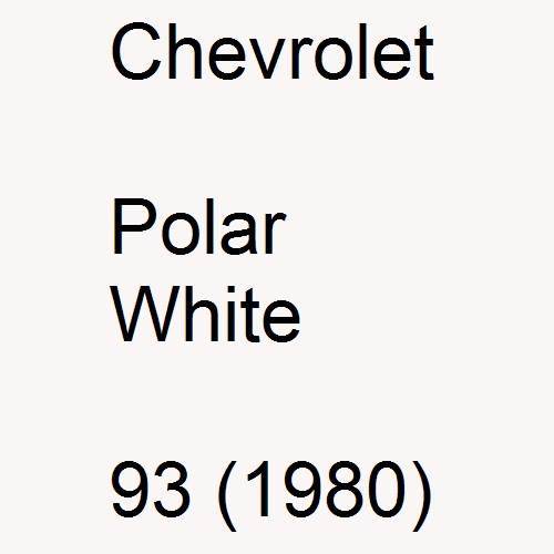 Chevrolet, Polar White, 93 (1980).